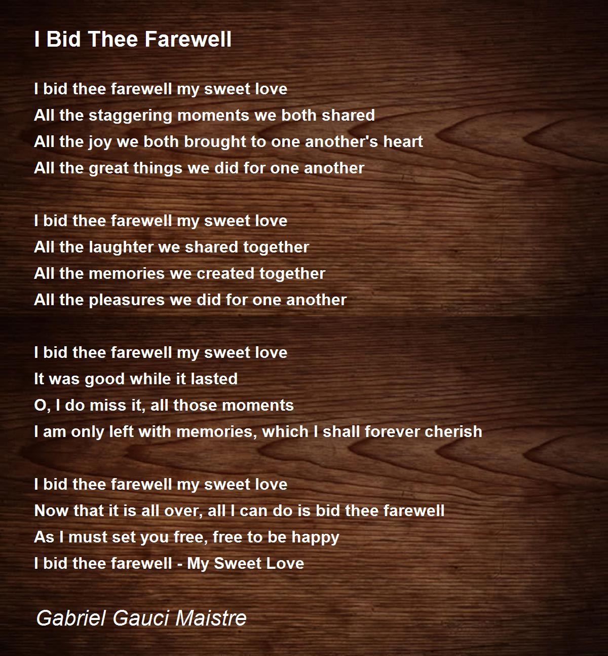 I Bid Thee Farewell - I Bid Thee Farewell by Patrick