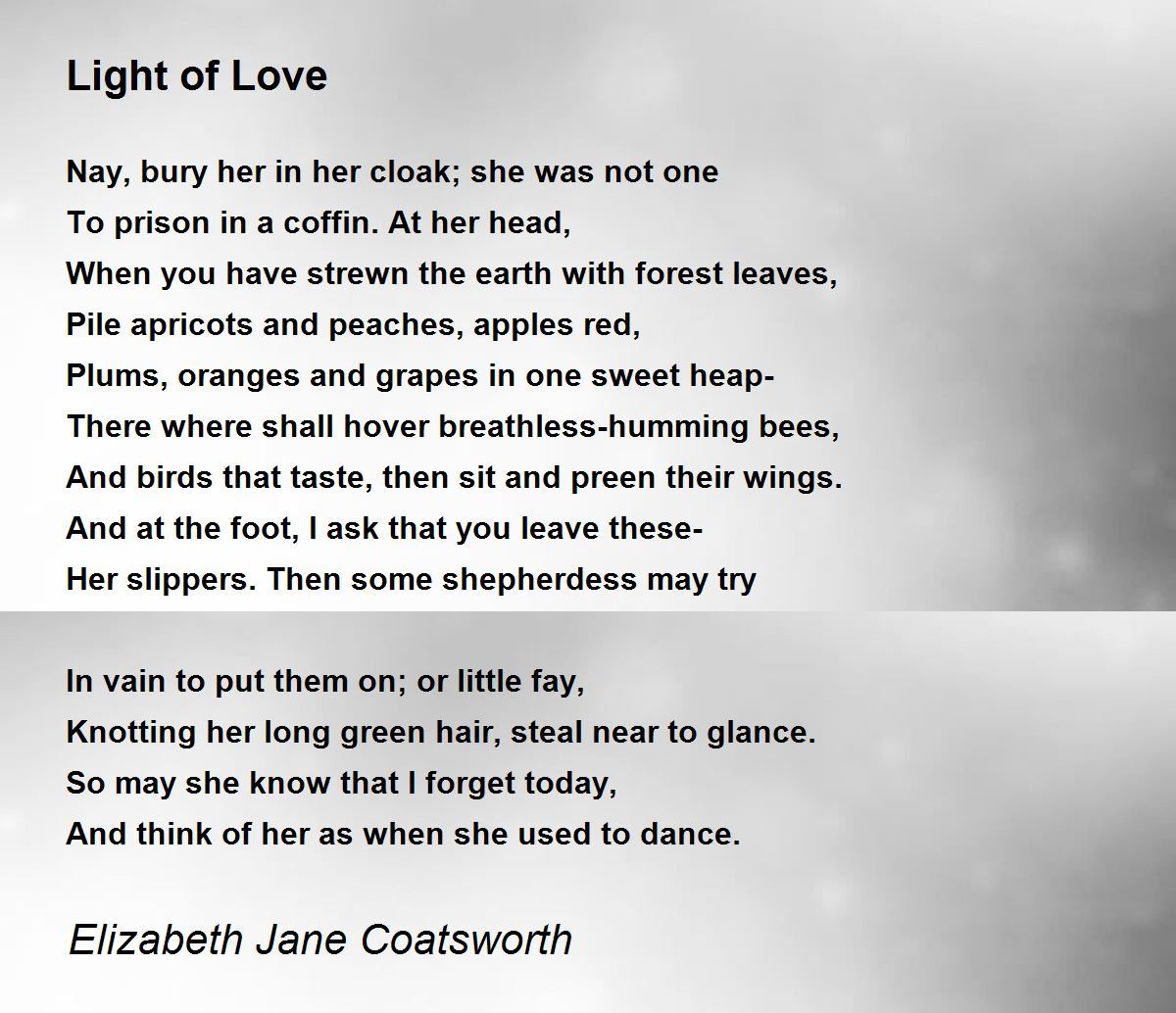 Love Poem By Elizabeth Jane Coatsworth