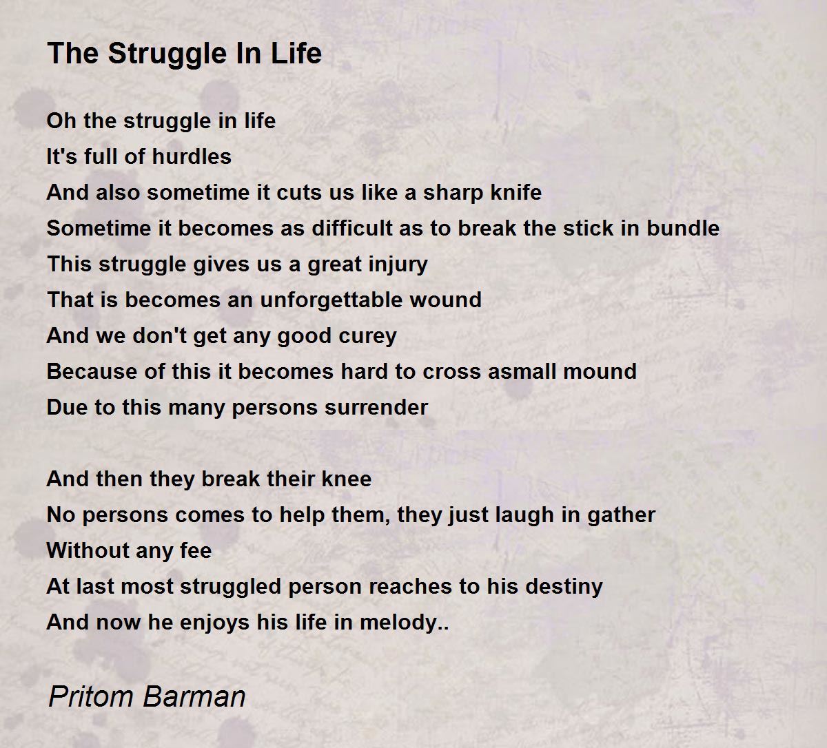 poems about struggles