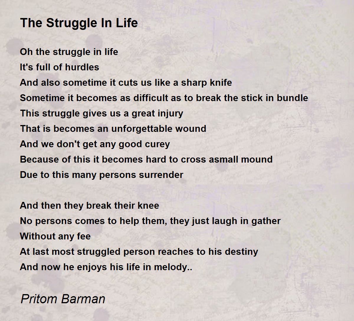 Life Struggle Poems Infoupdate