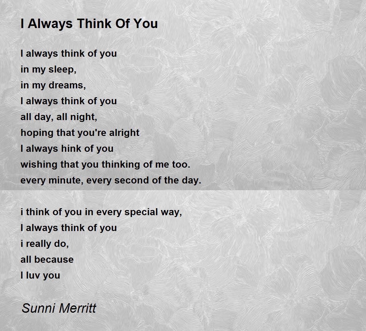 thinking about you poems