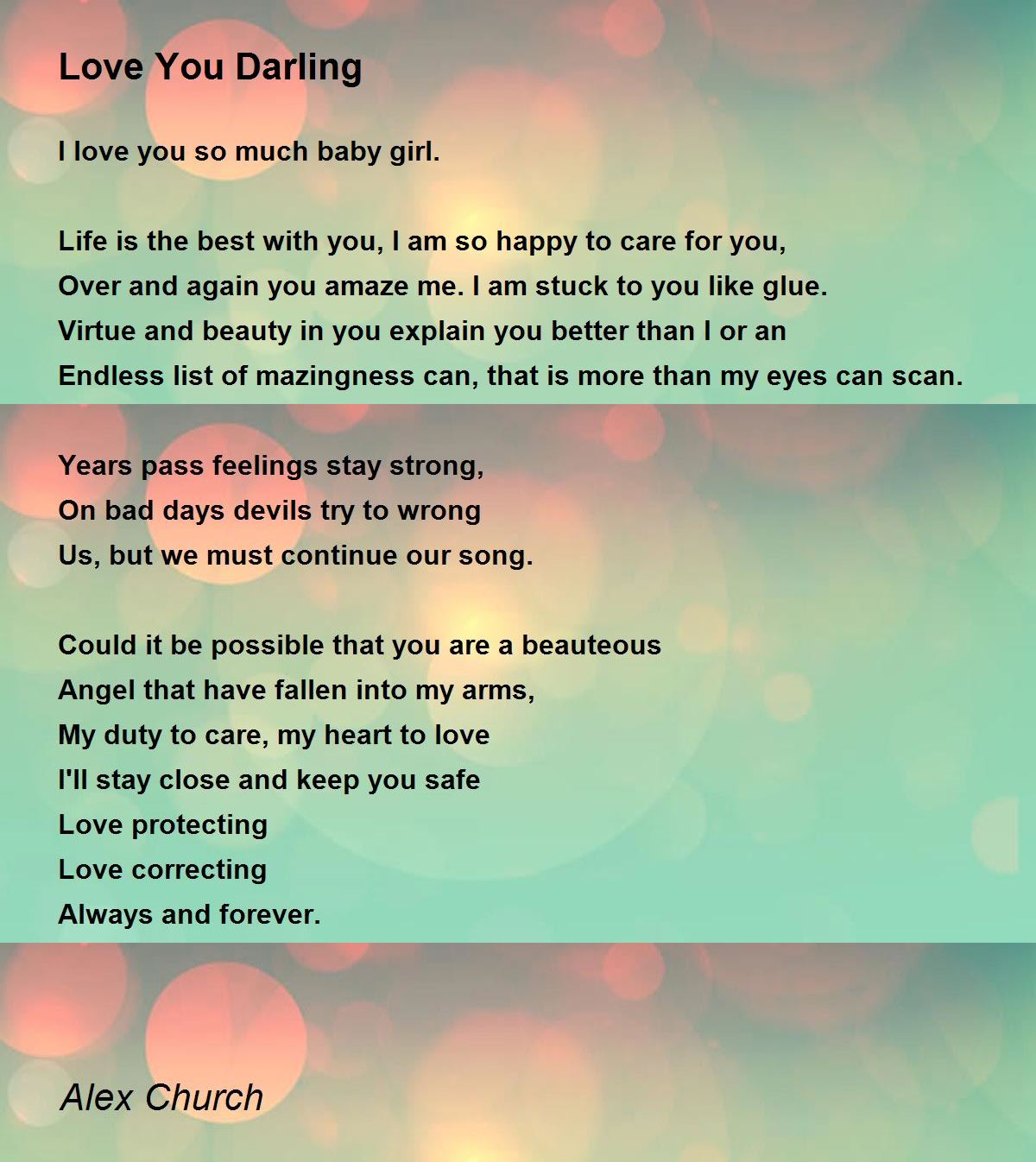 Love You Darling - Love You Darling Poem by Alex Church