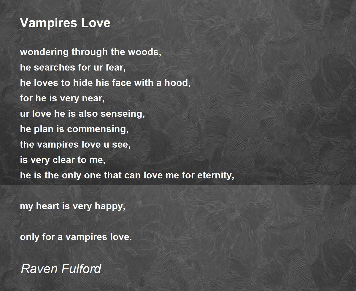vampires love poems
