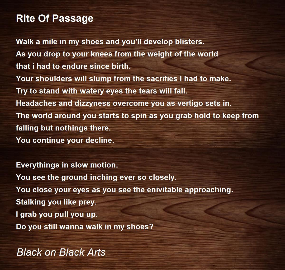 rite of passage poem