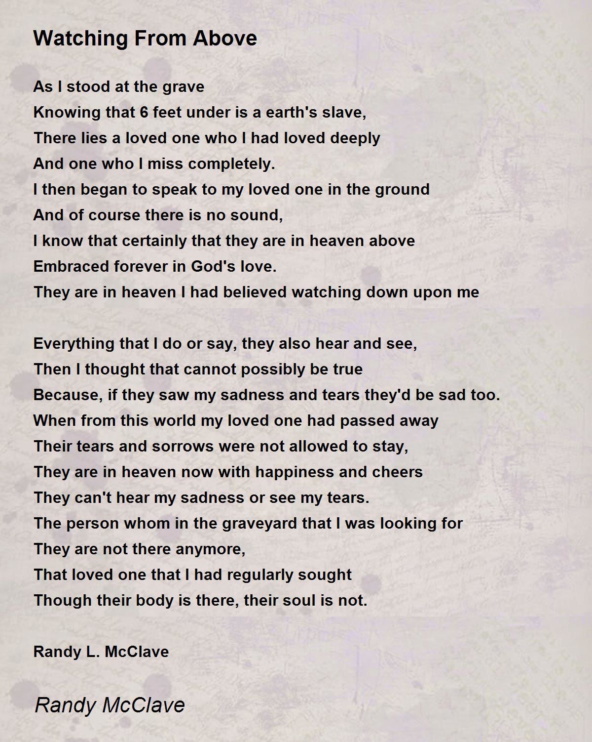 Tears In Heaven - Tears In Heaven Poem by Randy McClave