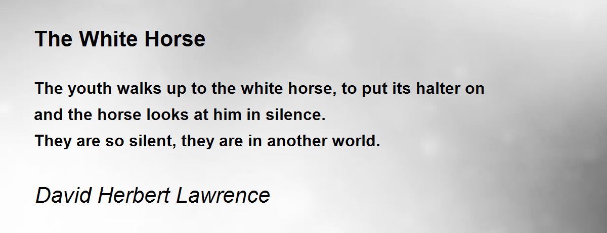 white horse poem
