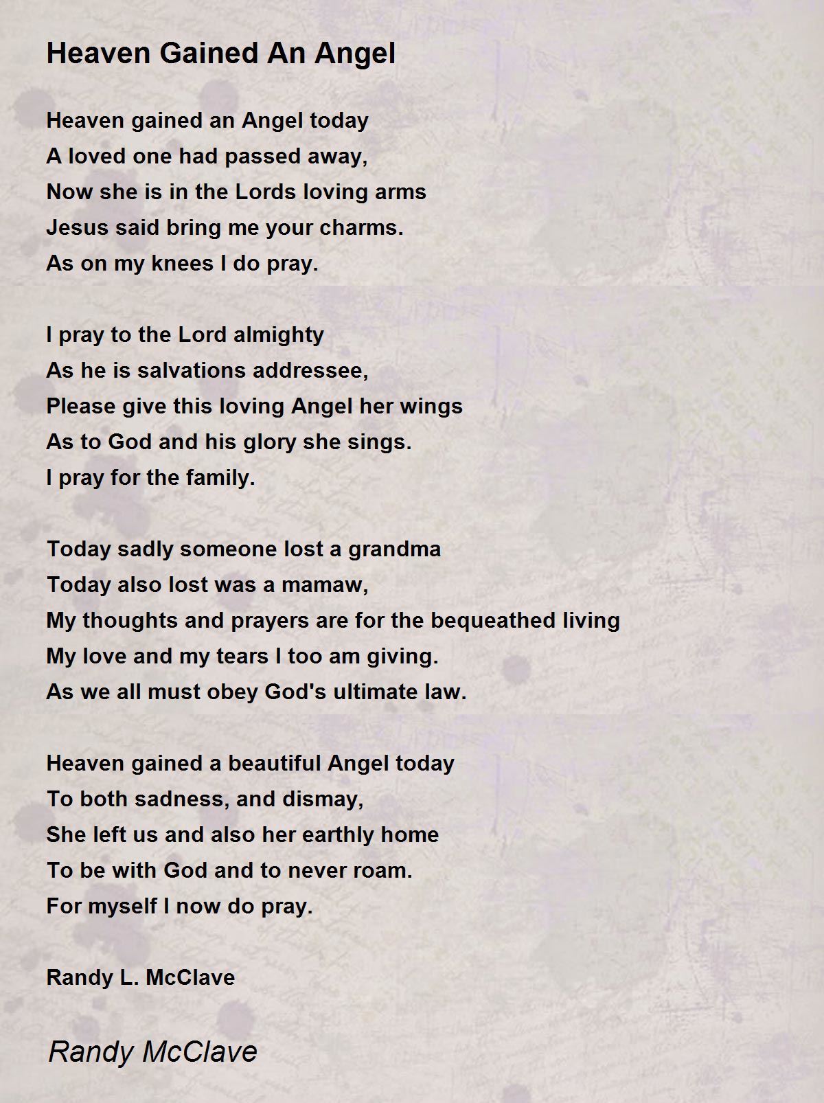 Tears In Heaven - Tears In Heaven Poem by Randy McClave