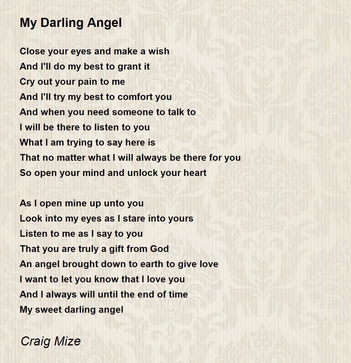 My Darling Angel - My Darling Angel Poem by Craig Mize