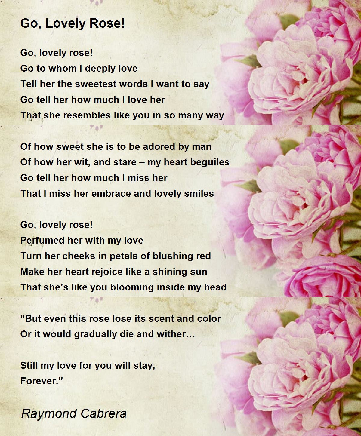 go lovely rose poem