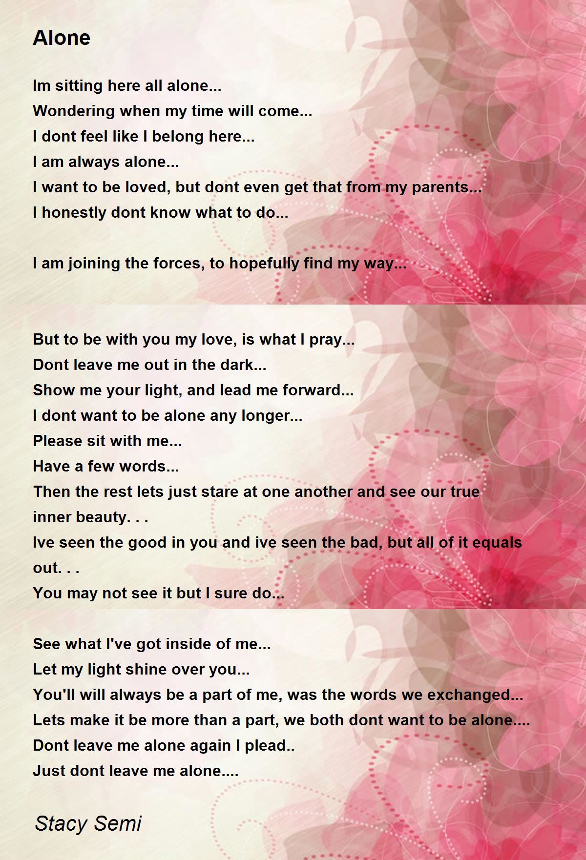 Alone (Lyrics) - Alone (Lyrics) Poem by Sharon 333