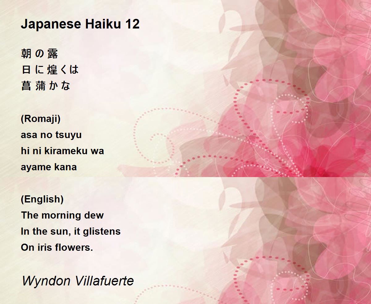 Famous Japanese Poetry Haiku Poems CSGVJJ Famous Japanese Poetry Haiku Poems CSGVJJ