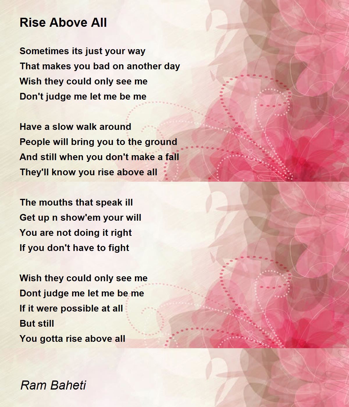 Rise Above All - Rise Above All Poem by Ram Baheti