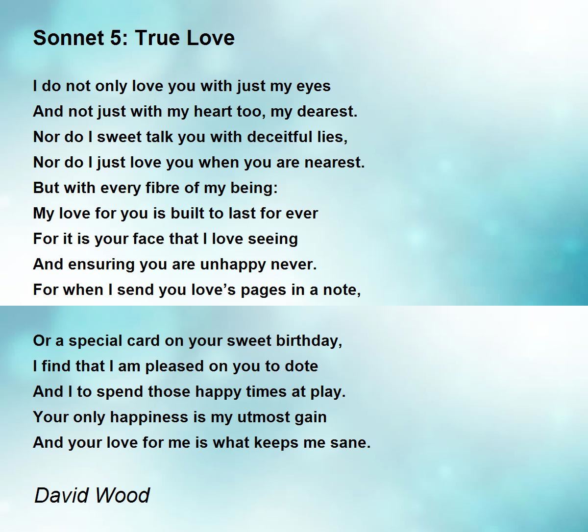 sonnet poems about love