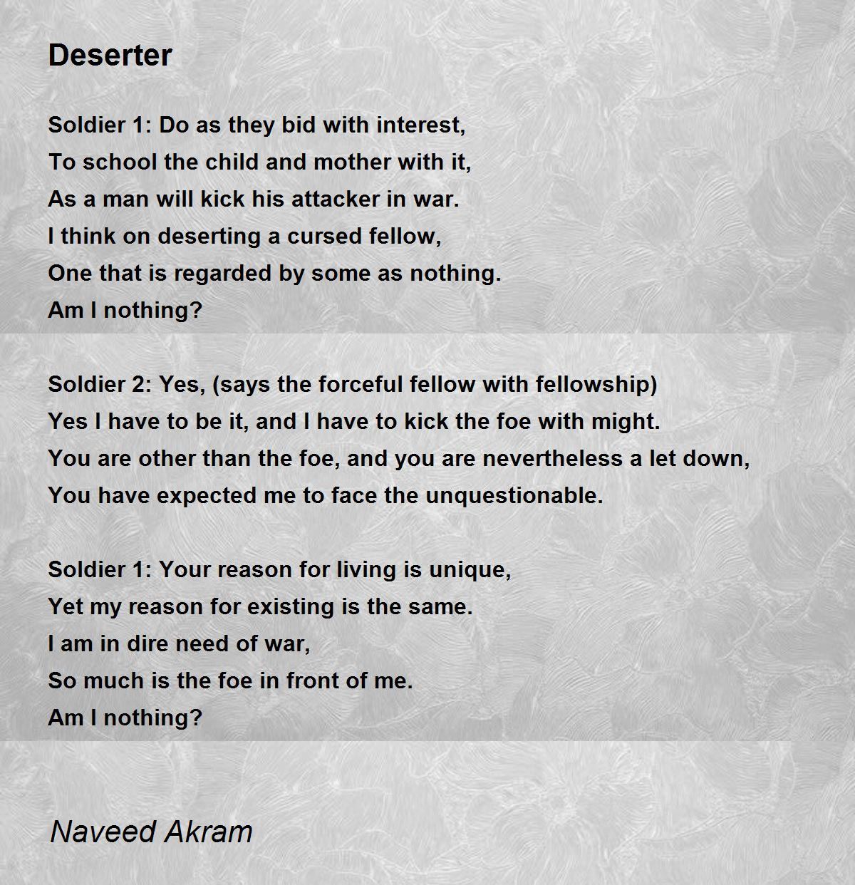 the deserter poem