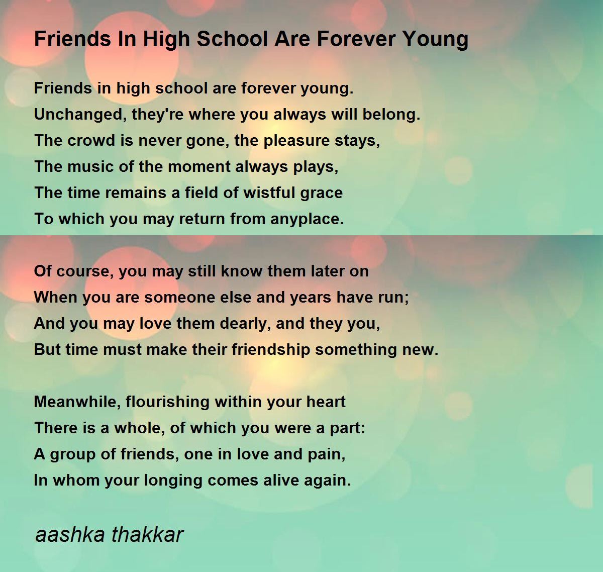 short poems about friendship for teenagers