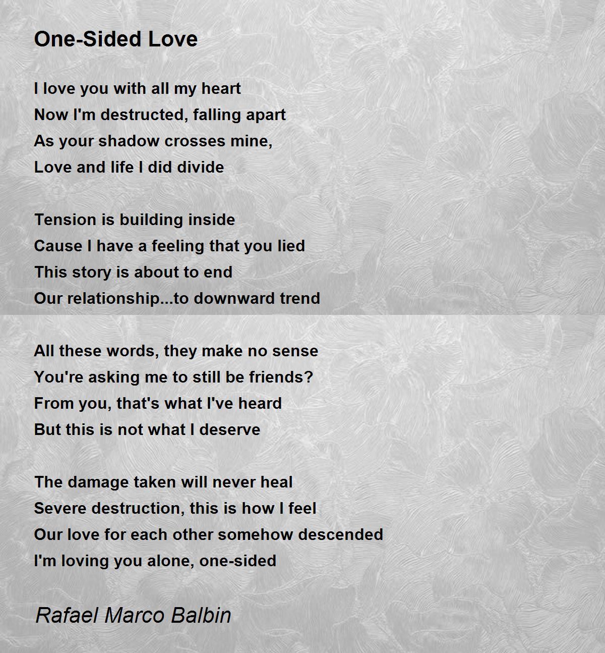 One-Sided Love - One-Sided Love Poem by Rafael Marco Balbin