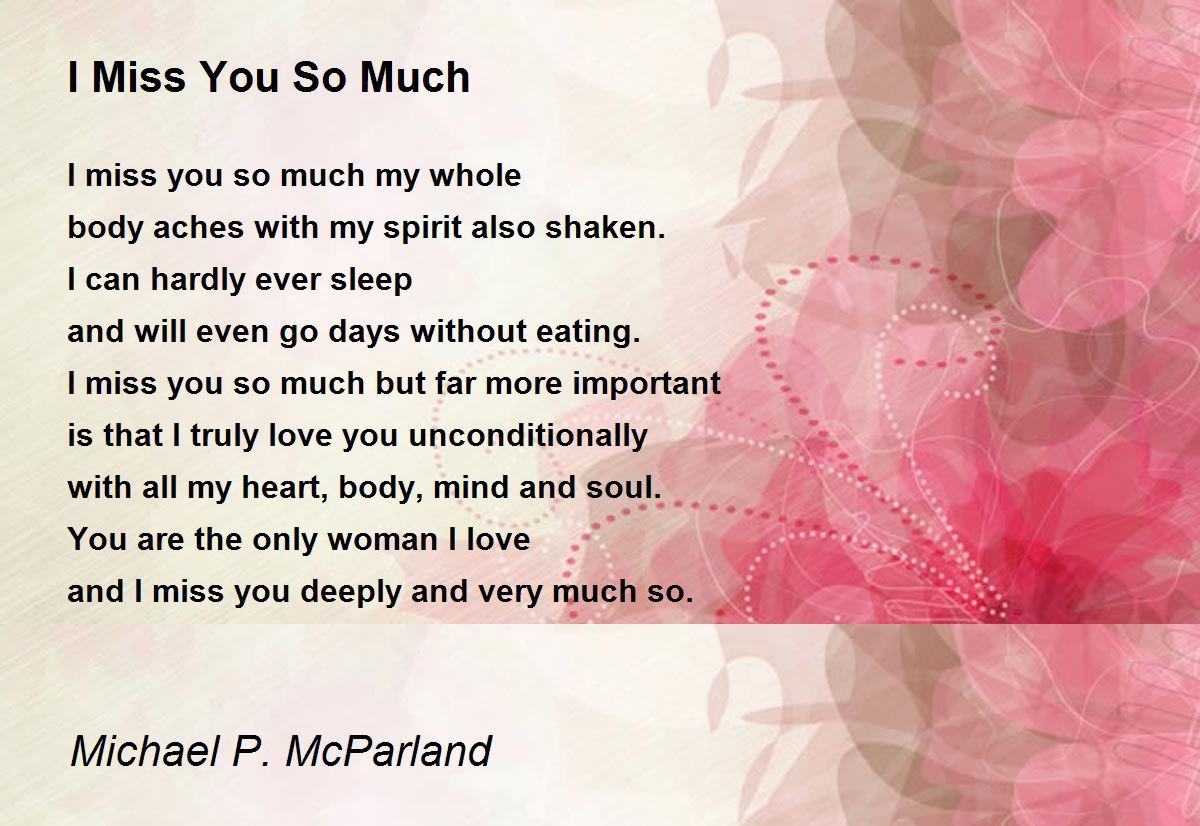 i miss you with all my heart poems