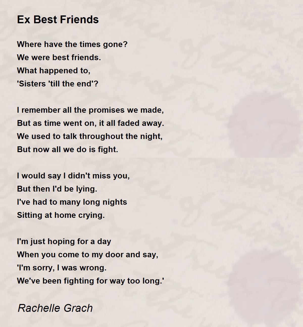 long best friend poems