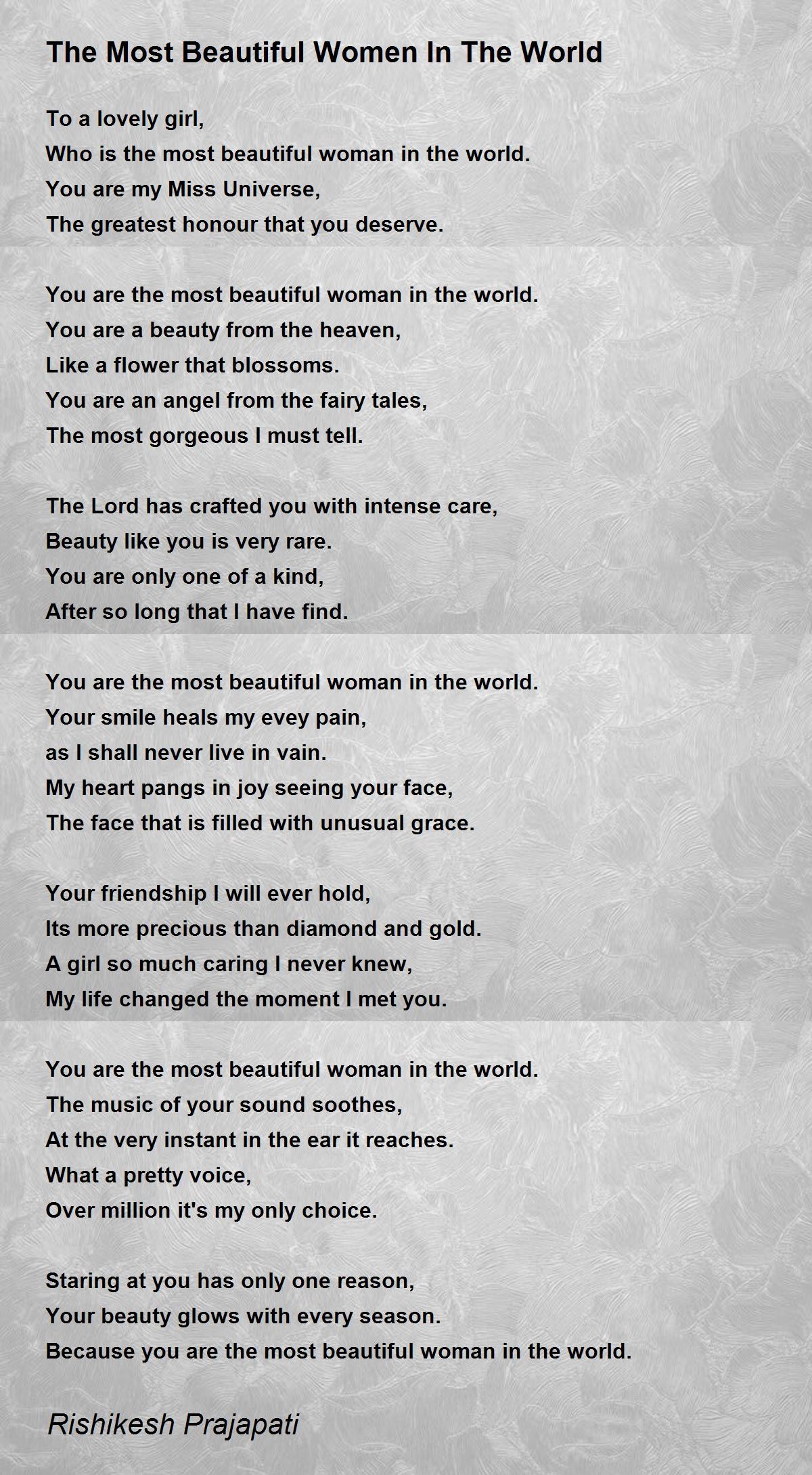 Most Beautiful Women In The World Poem