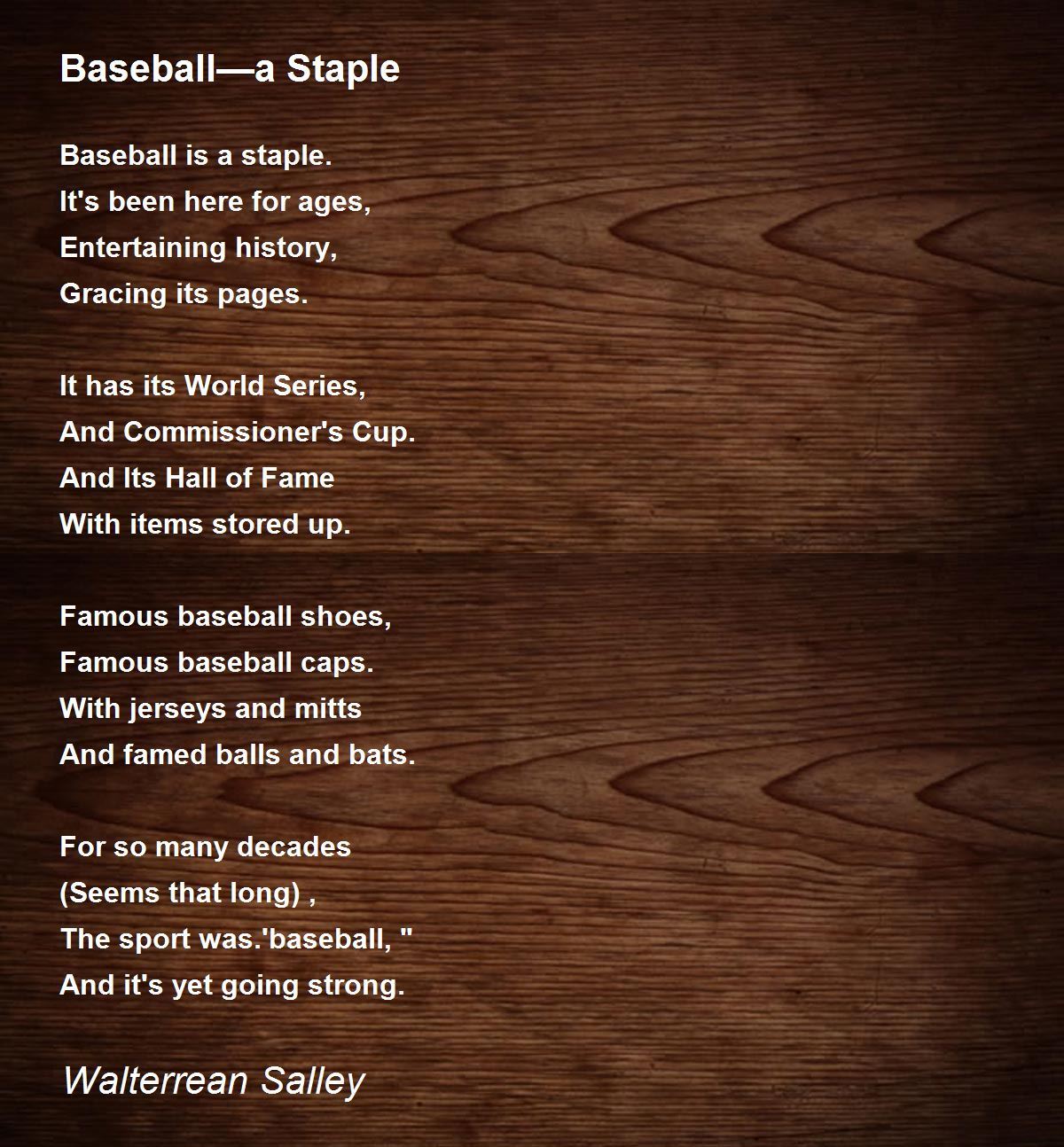 famous baseball poems
