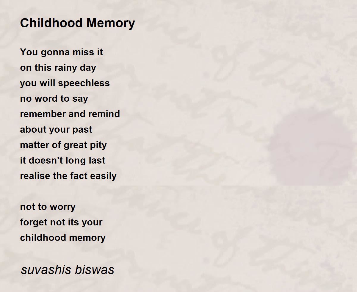 childhood memories quotes poems