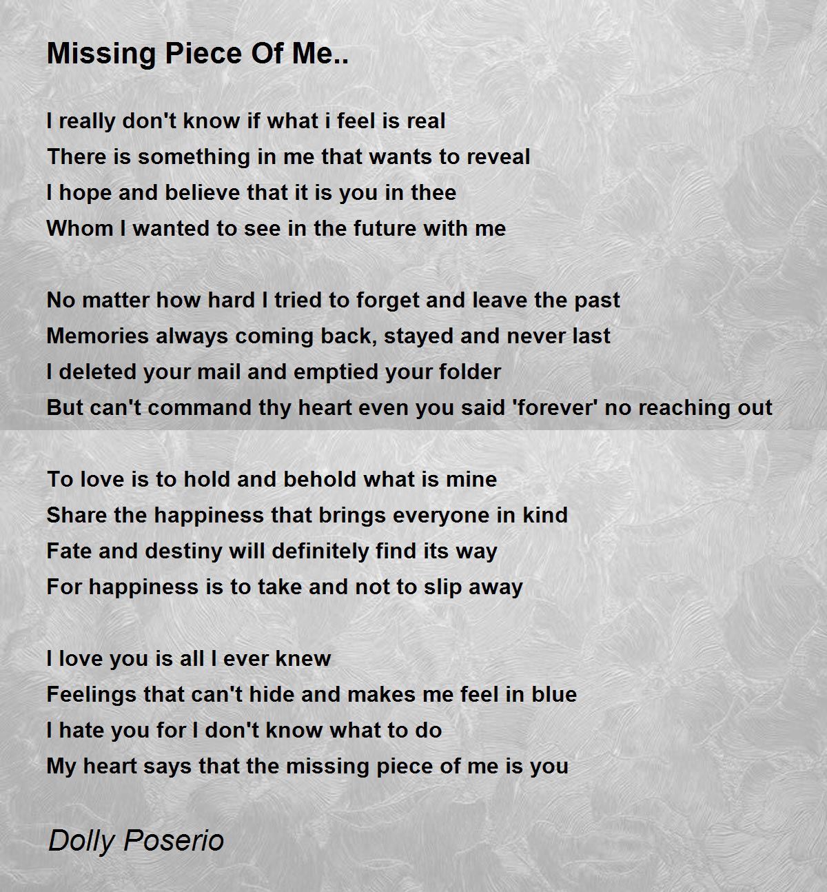 A Piece of me - A Poem