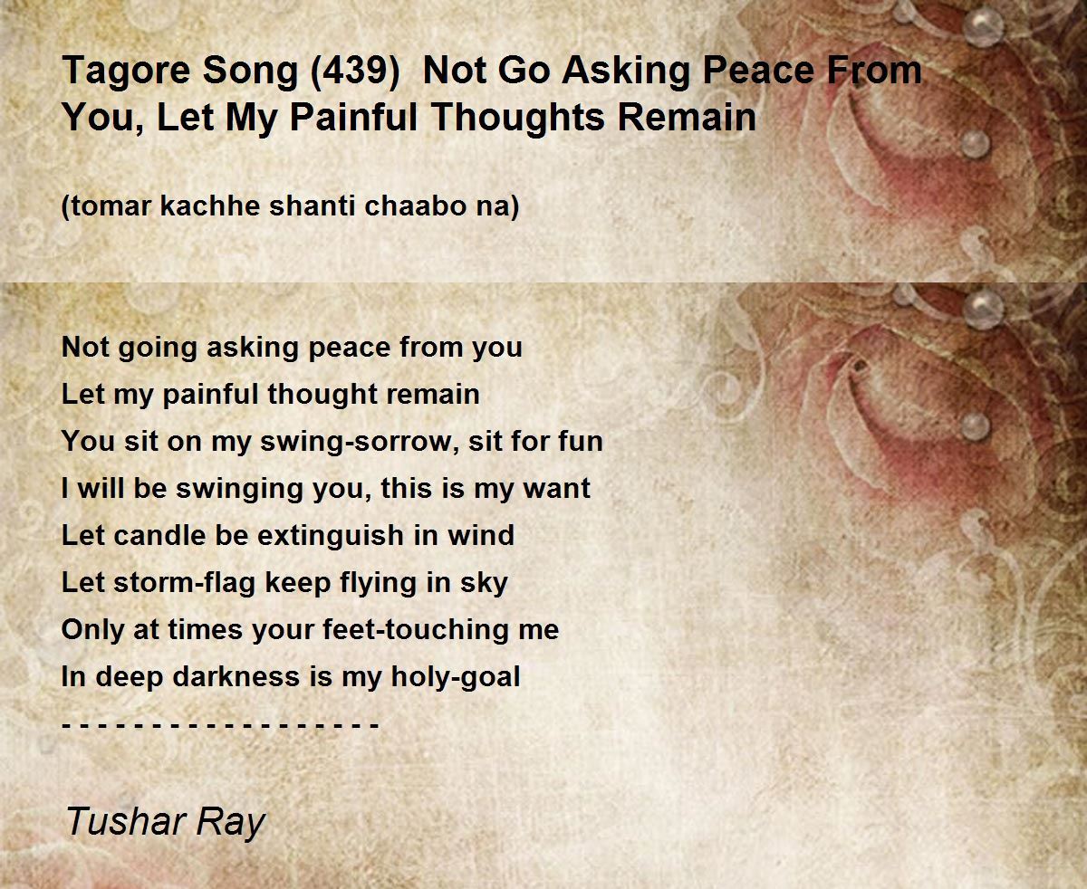 Tagore Song (#77) Beyond The Boundary Of Life And Death - Tagore Song (#77) Beyond  The Boundary Of Life And Death Poem by Tushar Ray