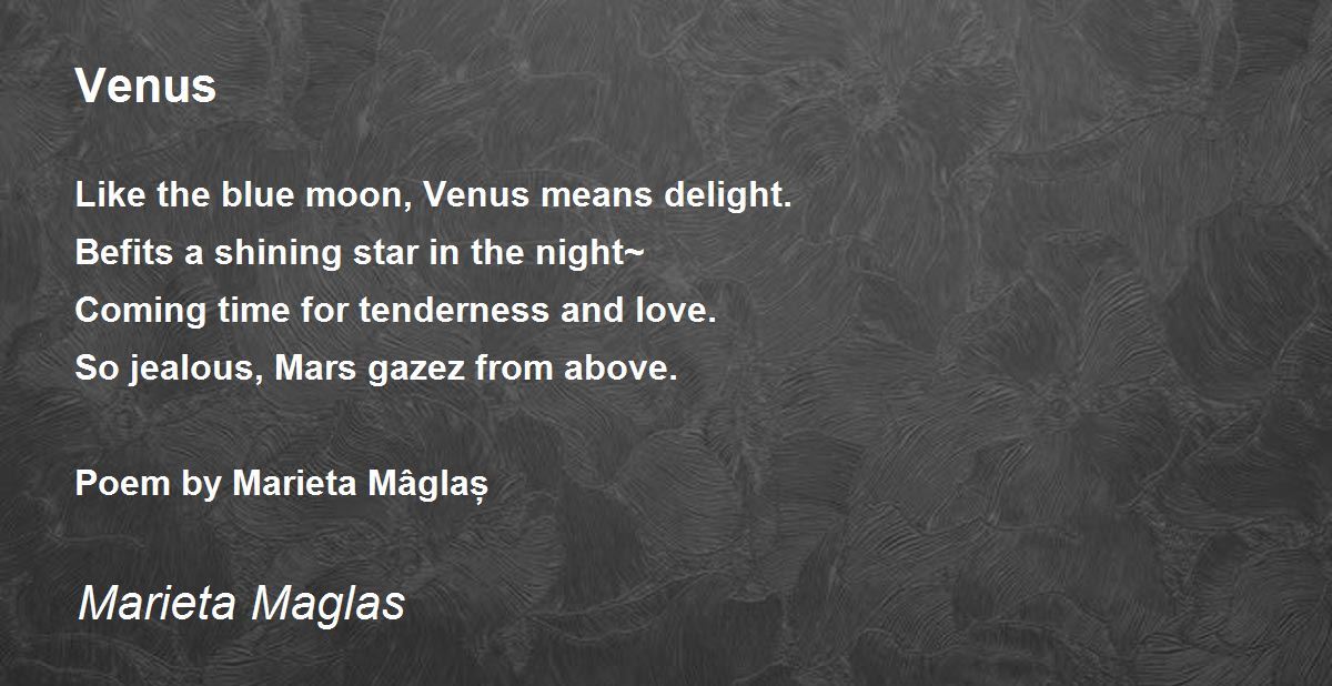 short poems about venus the planet