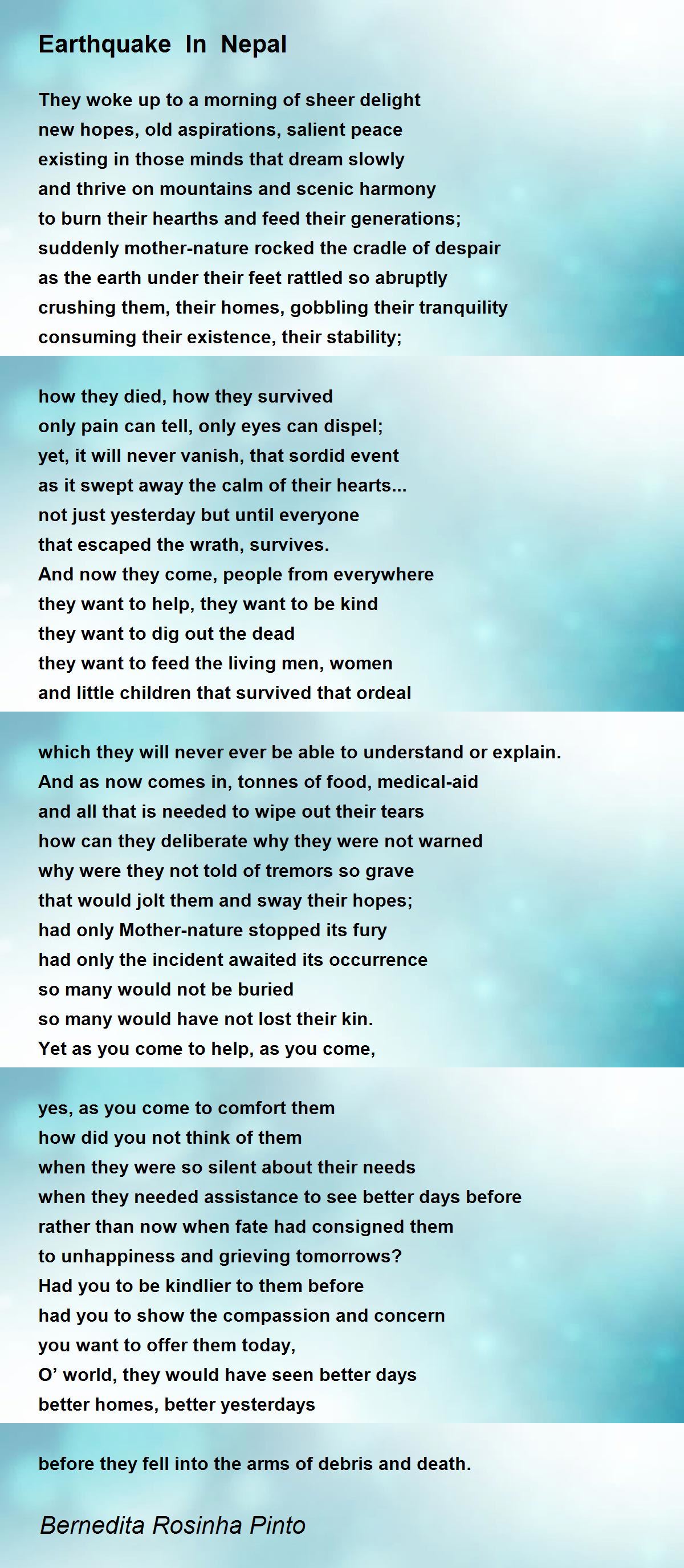 Nepal Poem By Bernedita Rosinha Pinto
