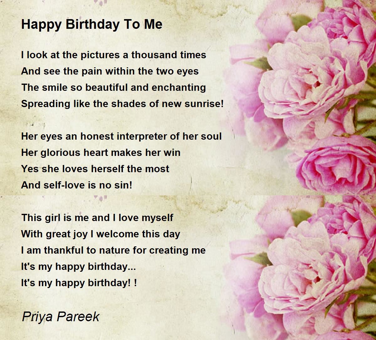 Happy Birthday To Me - Happy Birthday To Me Poem by Priya Pareek