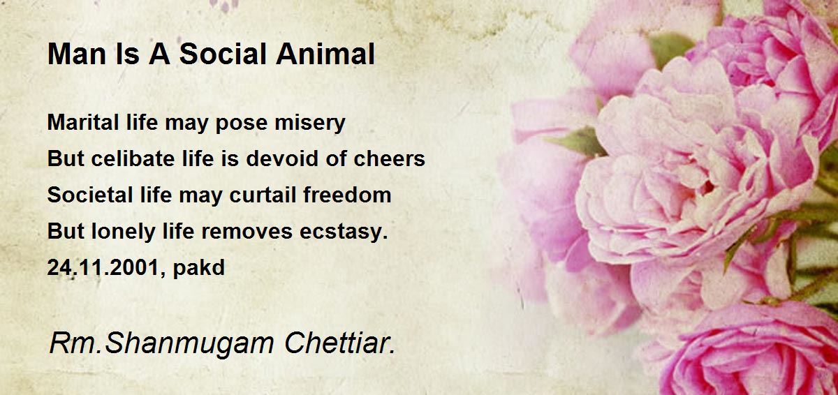 Man Is A Social Animal - Man Is A Social Animal Poem by Rm. Shanmugam  Chettiar