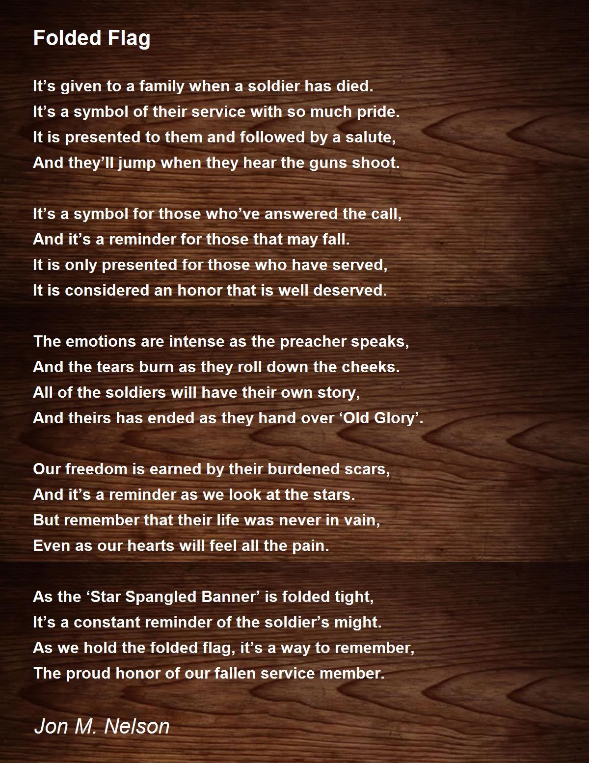 13 folds of the flag poem