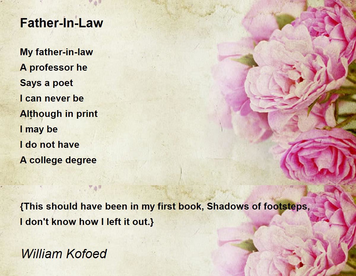 Father In Law Poem By William Kofoed