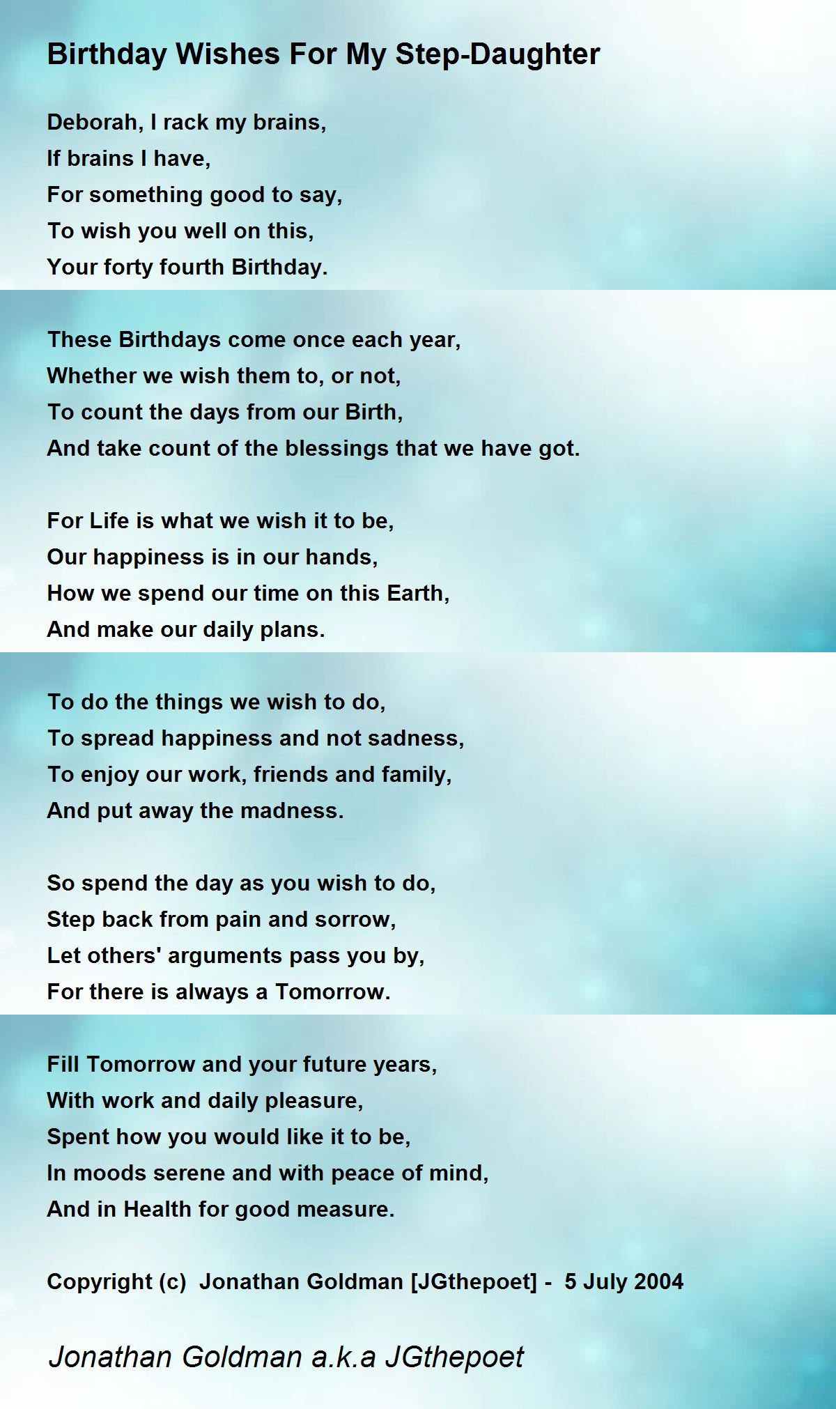 daughter birthday poems