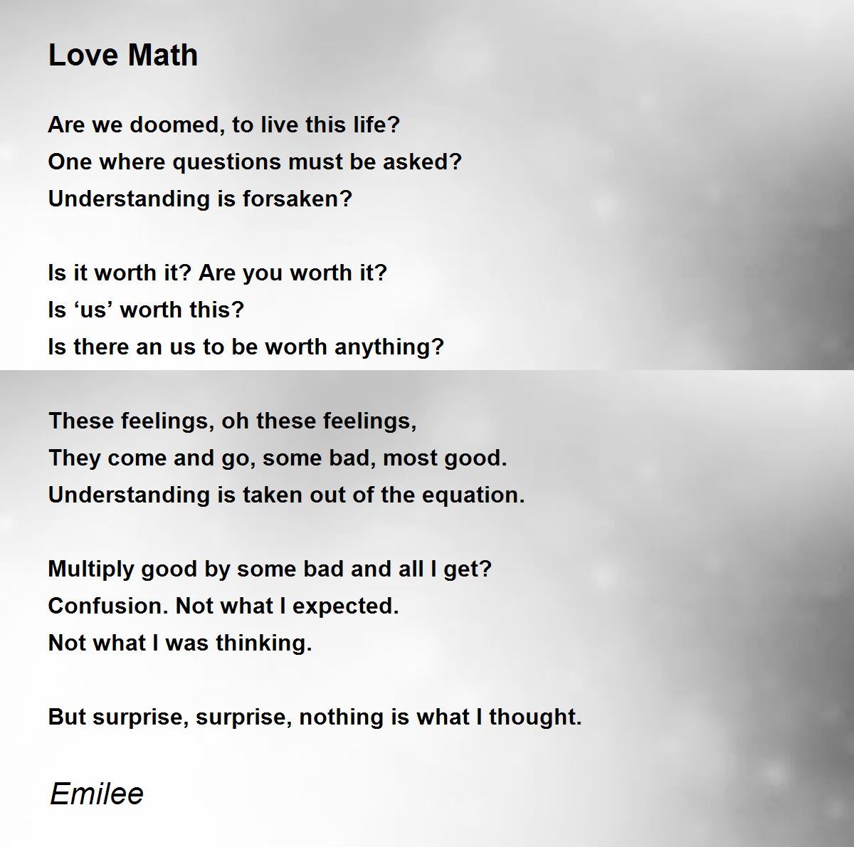 because i love math poems