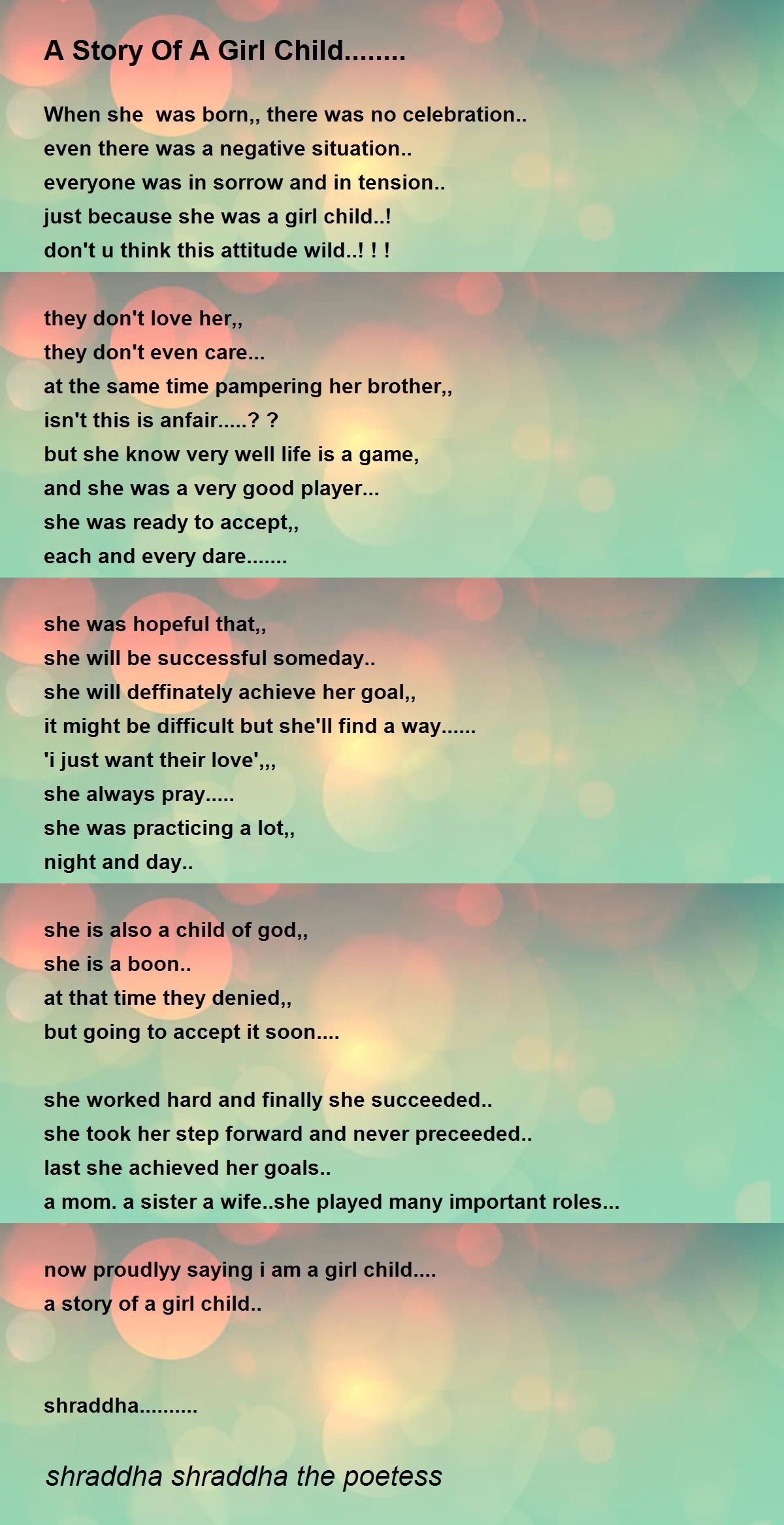 english poems on girl child