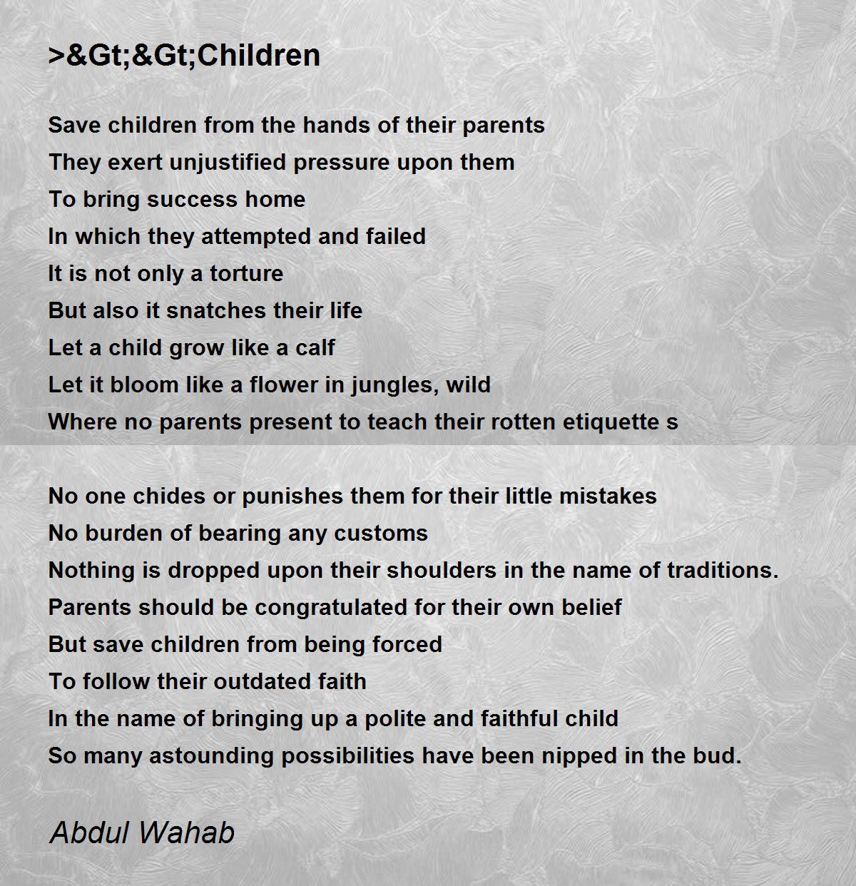 ≫The Blunder Of My Life - >≫The Blunder Of My Life Poem by Abdul Wahab