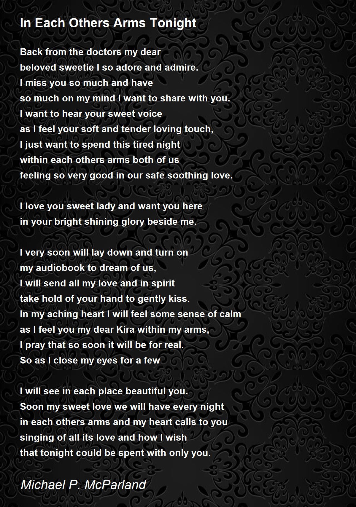 Spending The Night With You - Spending The Night With You Poem by Michael  P. McParland