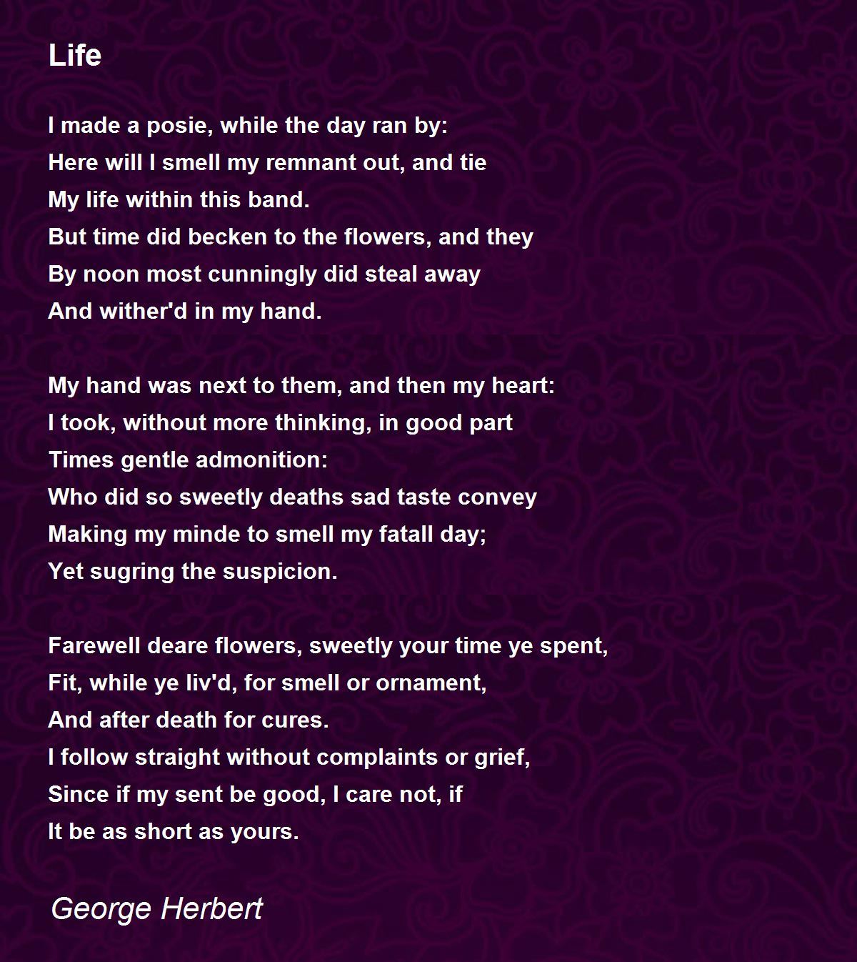 Life Poem By George Herbert
