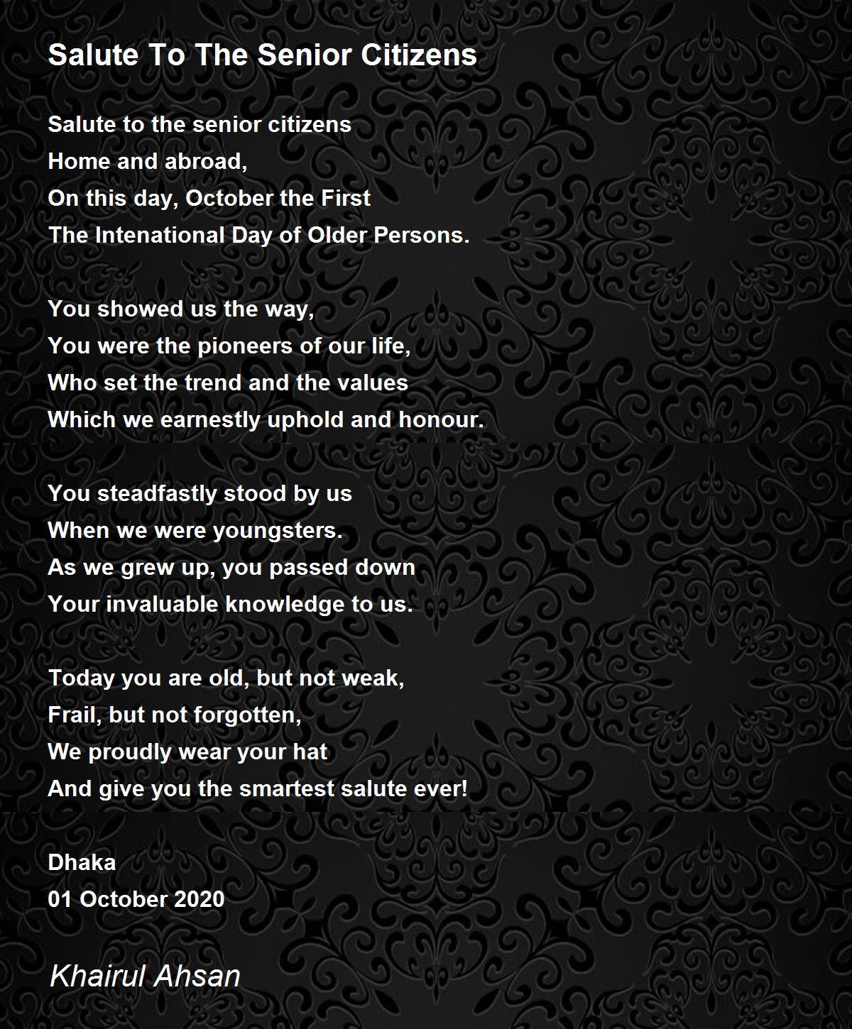 Salute To The Senior Citizens Poem