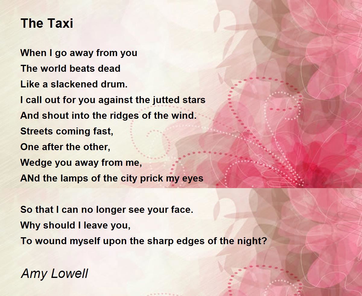 the taxi by amy lowell