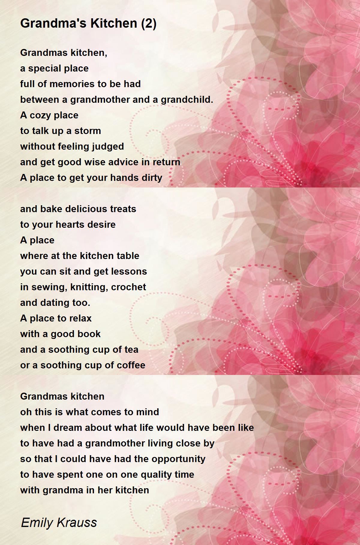 Grandma's Kitchen - a poem by PinkFaerie5 - All Poetry