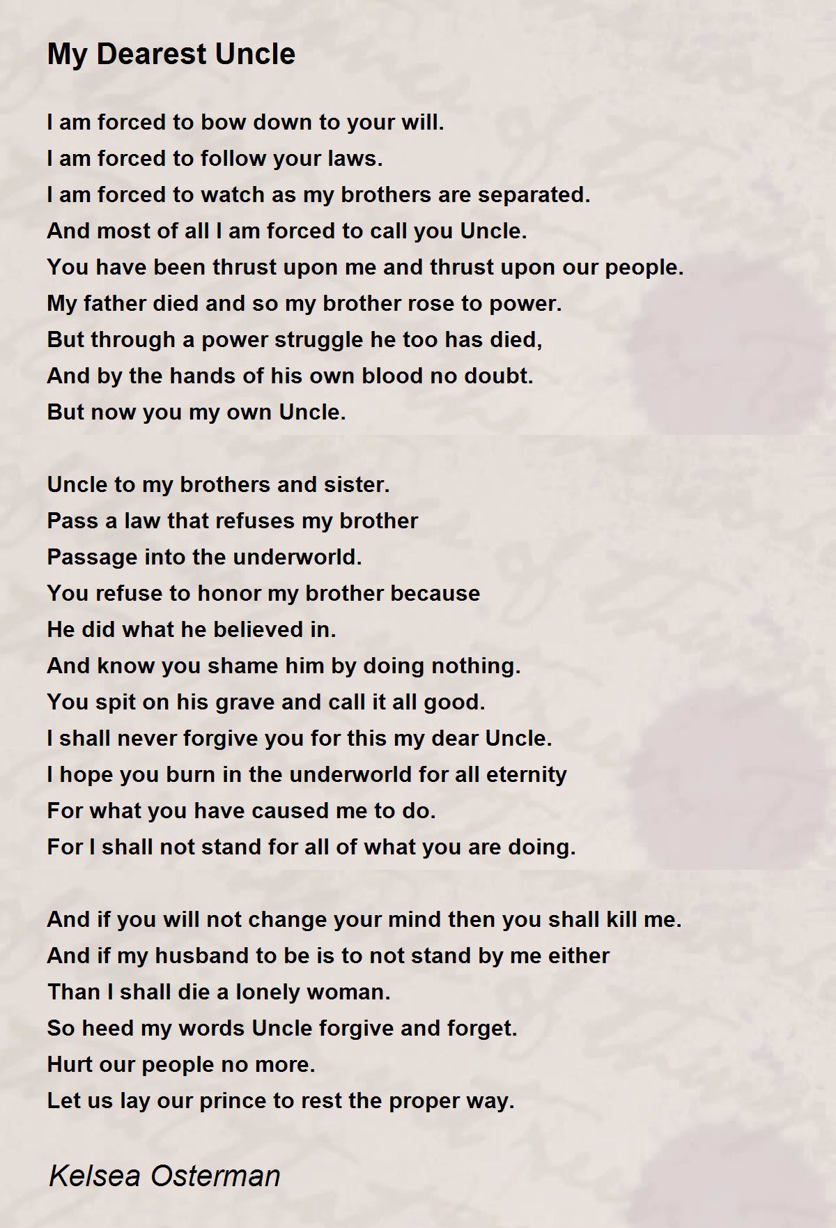 This is the poem I read at my Uncle Bruce's funeral. The man who first  taught me how to love my people *out loud.* Who sat us down at…