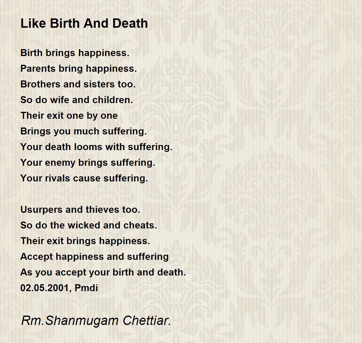 Rebirths - Rebirths Poem by Rm. Shanmugam Chettiar