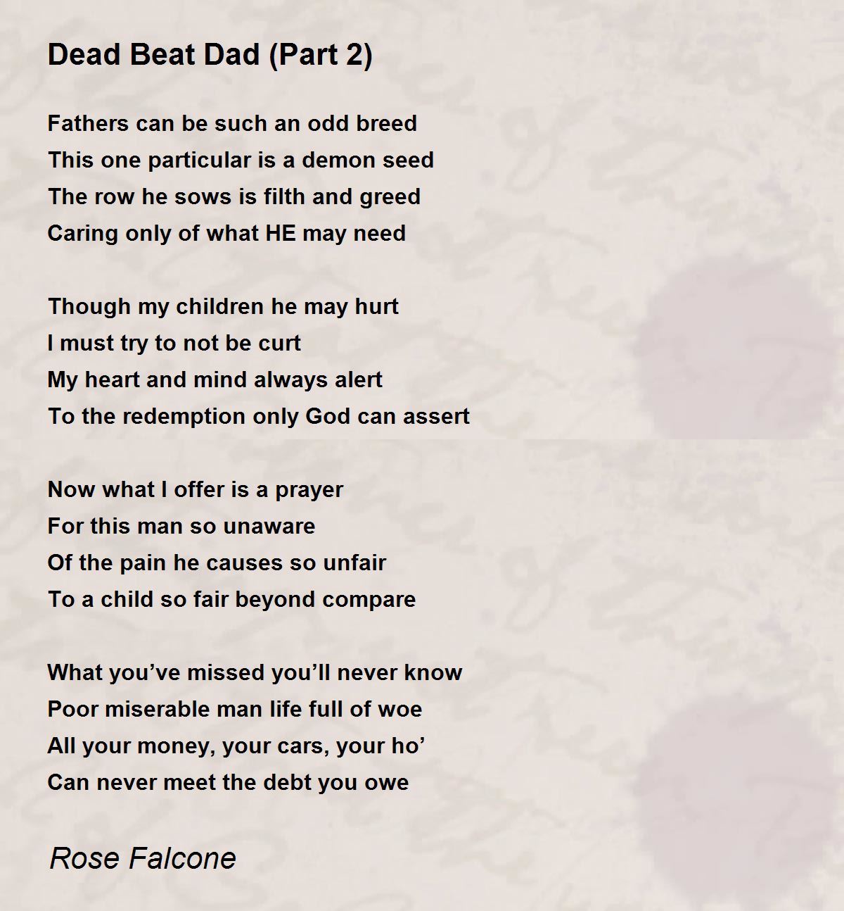 father poems from daughter for deceased father