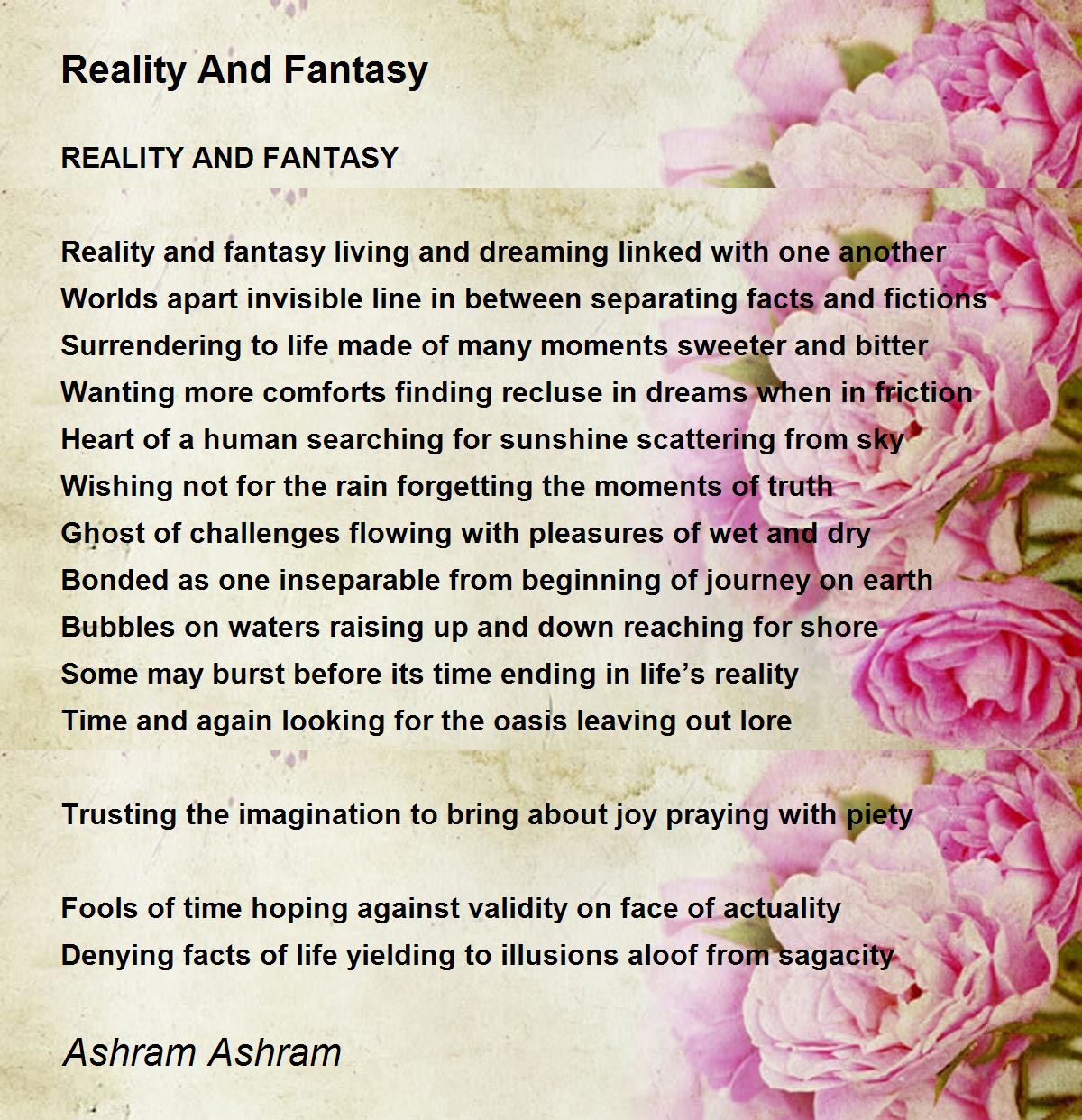 Phantasmagorical Reality - Phantasmagorical Reality Poem by