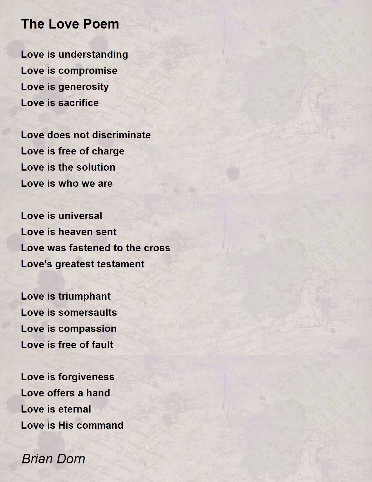 The Love Poem - The Love Poem Poem by Brian Dorn