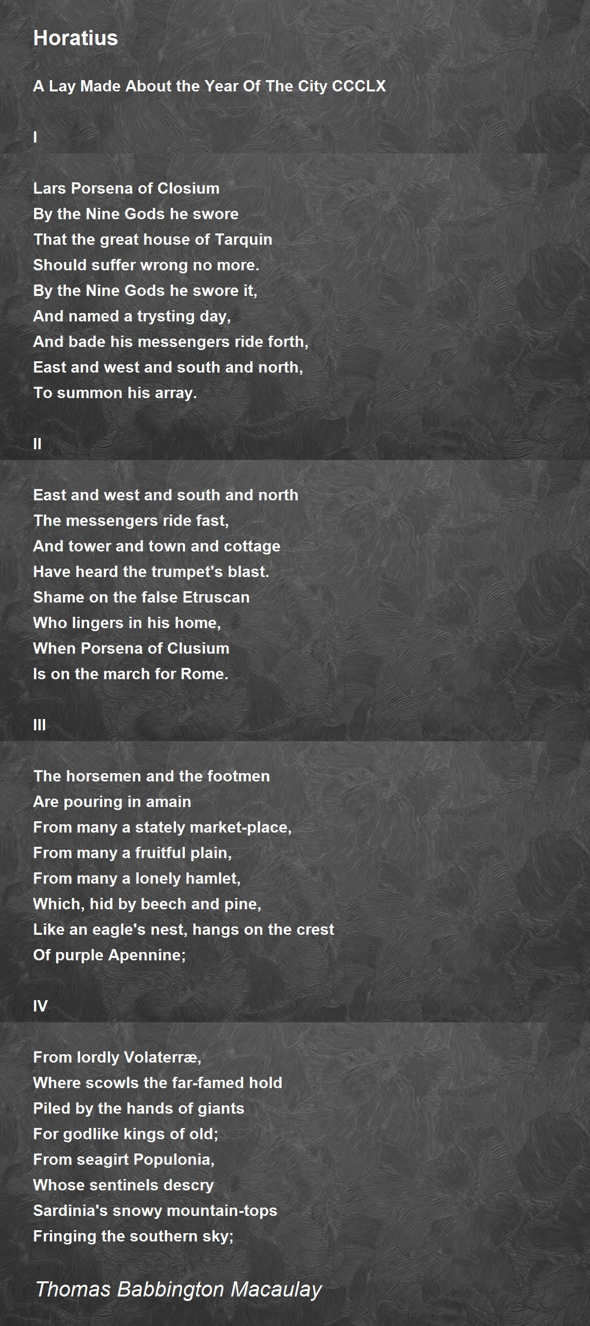 horatio on the bridge poem