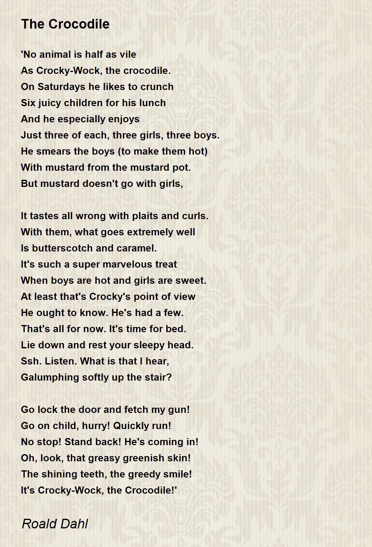 The Crocodile - The Crocodile Poem by Roald Dahl