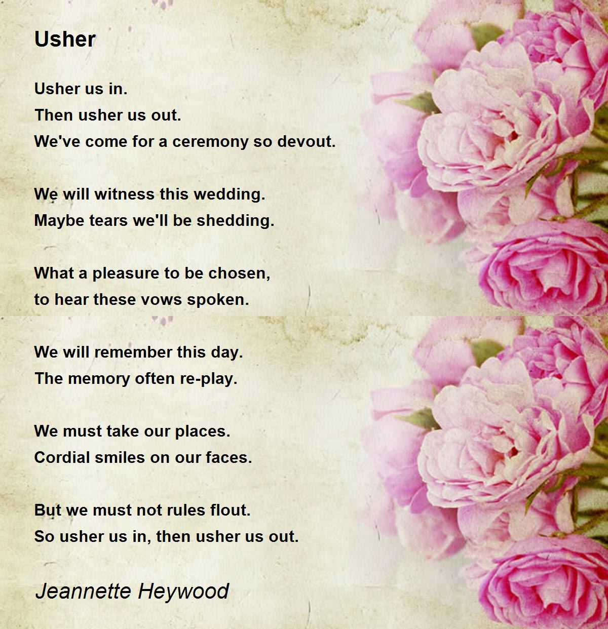 poems of an church usher